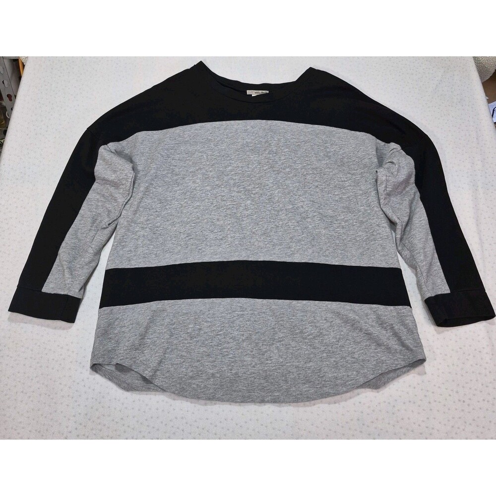 Ultra Teeze Women's  Size 2X Black Gray Long Sleeve Shirt Pullover Top Casual